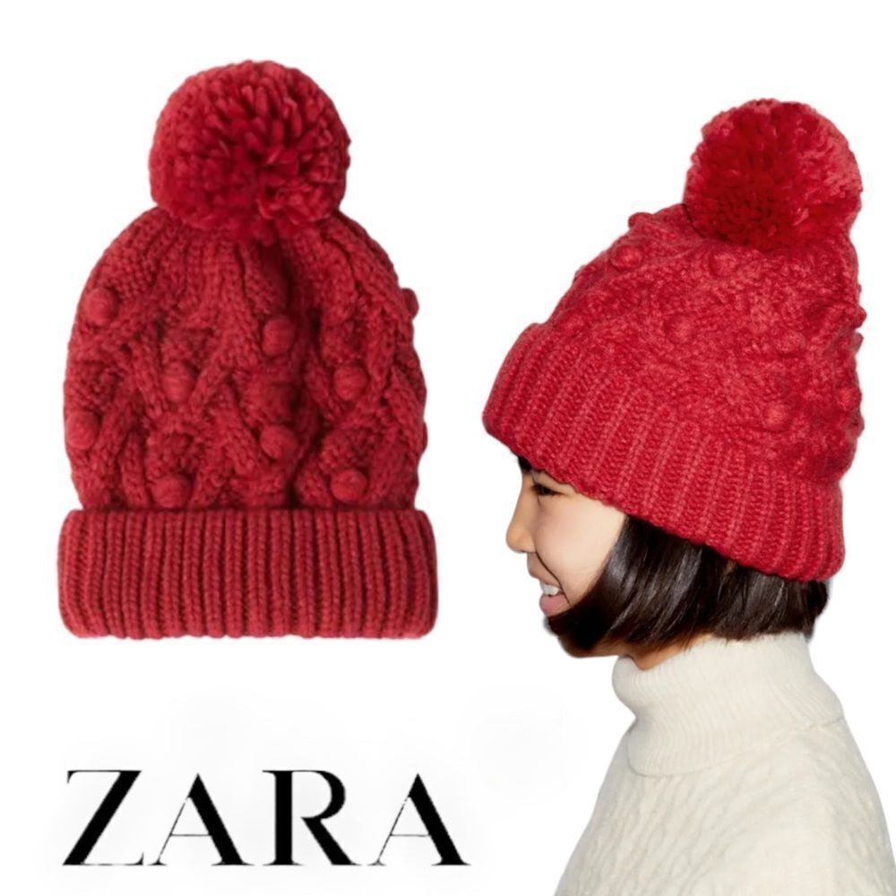 ZARA Kids | Reddish | BOBBLE HAT